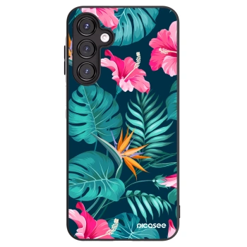 Picasee silikonski črni ovitek za Samsung Galaxy A16 4G - Pink Monstera