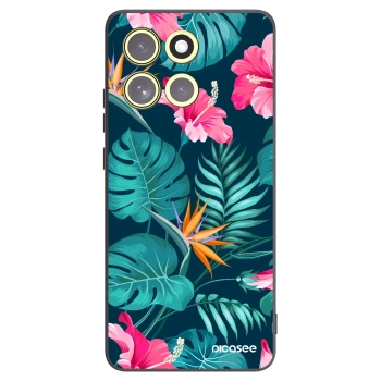 Picasee silikonski črni ovitek za Motorola Moto G86 Power 5G - Pink Monstera