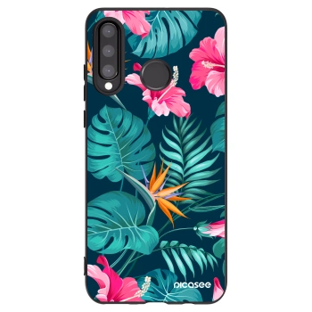 Picasee silikonski črni ovitek za Huawei P30 Lite - Pink Monstera