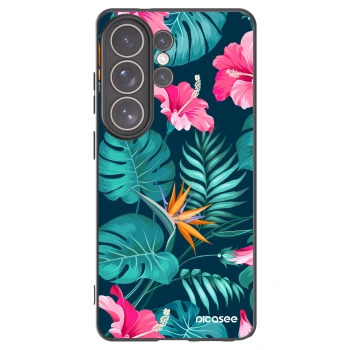 Picasee silikonski črni ovitek za Samsung Galaxy S26 Ultra - Pink Monstera