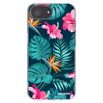 Picasee silikonski prozorni ovitek za Apple iPhone 17e - Pink Monstera