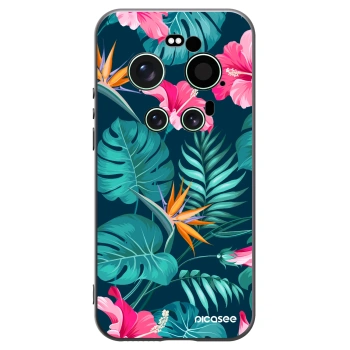 Picasee silikonski črni ovitek za Xiaomi 17 Ultra - Pink Monstera