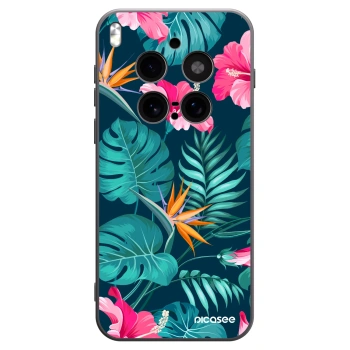 Picasee silikonski črni ovitek za Vivo X300 Pro - Pink Monstera