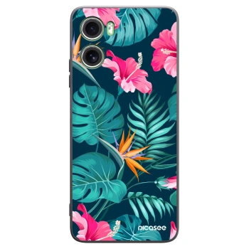 Picasee silikonski črni ovitek za Motorola Moto G06 - Pink Monstera
