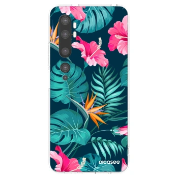 Picasee silikonski prozorni ovitek za Xiaomi Mi Note 10 (Pro) - Pink Monstera