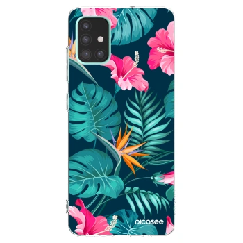 Picasee silikonski prozorni ovitek za Samsung Galaxy A51 A515F - Pink Monstera