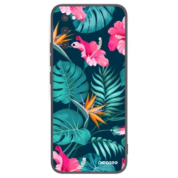 Picasee silikonski črni ovitek za Samsung Galaxy S20 G980F - Pink Monstera