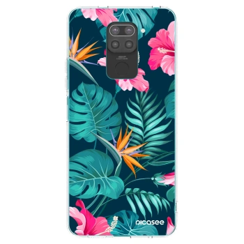 Picasee silikonski črni ovitek za Xiaomi Redmi Note 9 - Pink Monstera