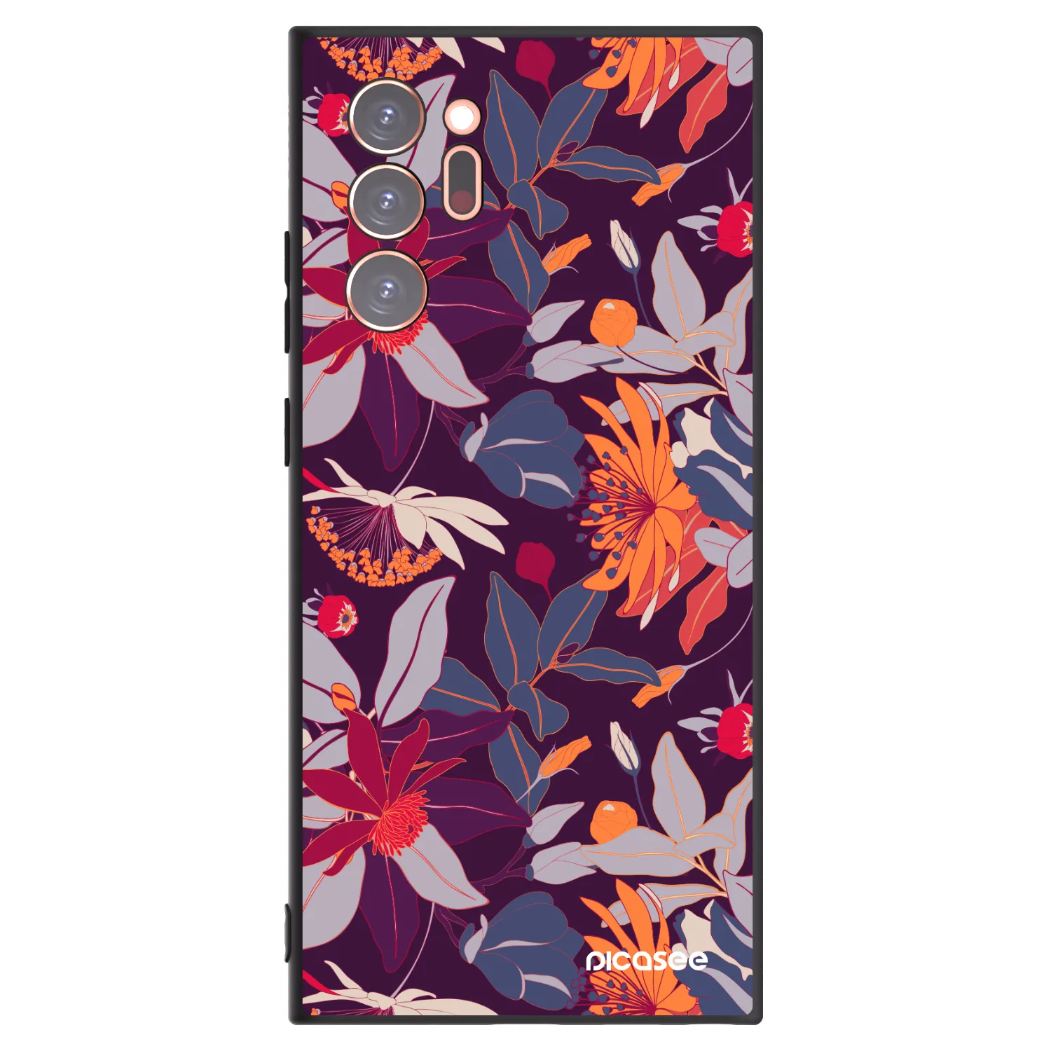 Picasee silikonski črni ovitek za Samsung Galaxy Note 20 Ultra - Purple Leaf