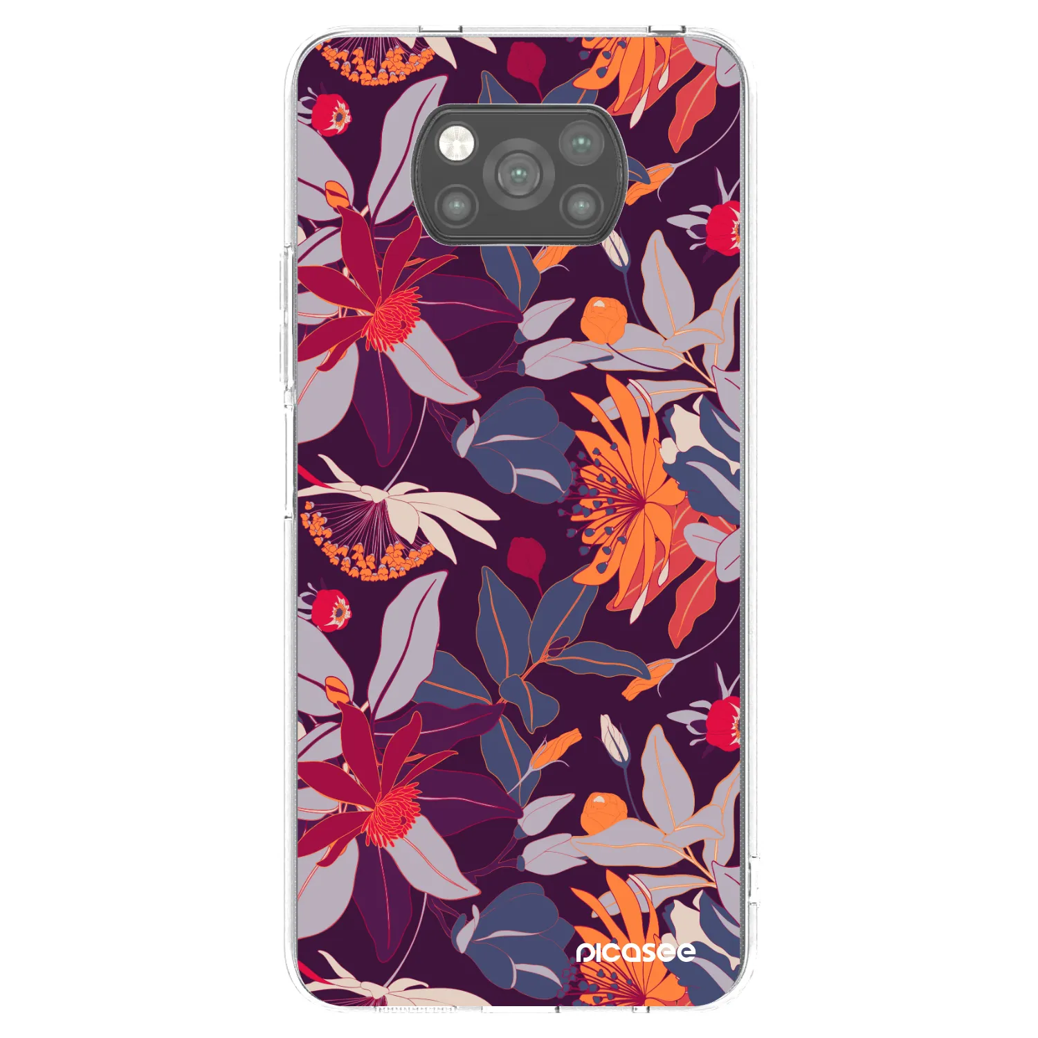 Picasee silikonski črni ovitek za Xiaomi Poco X3 - Purple Leaf