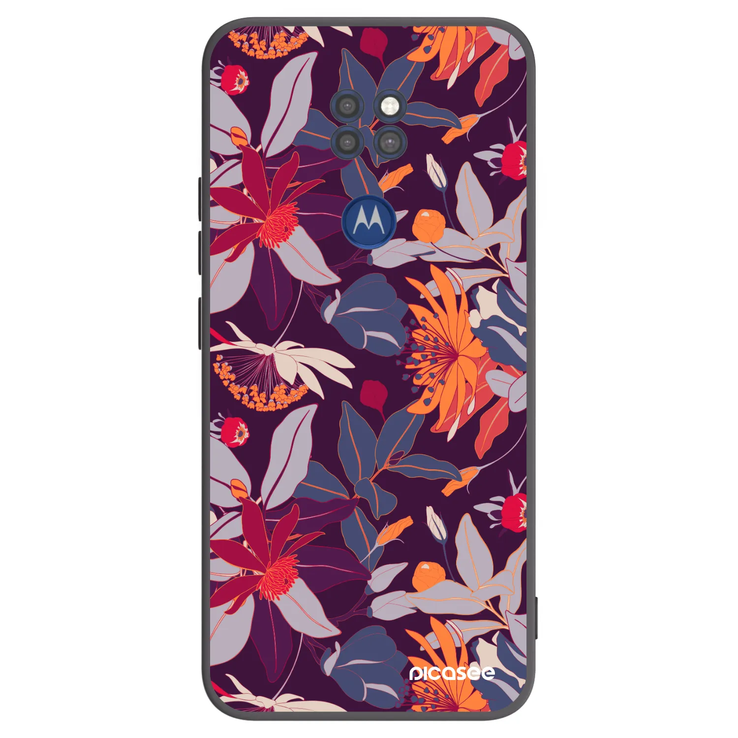 Picasee silikonski črni ovitek za Motorola Moto G9 Play - Purple Leaf