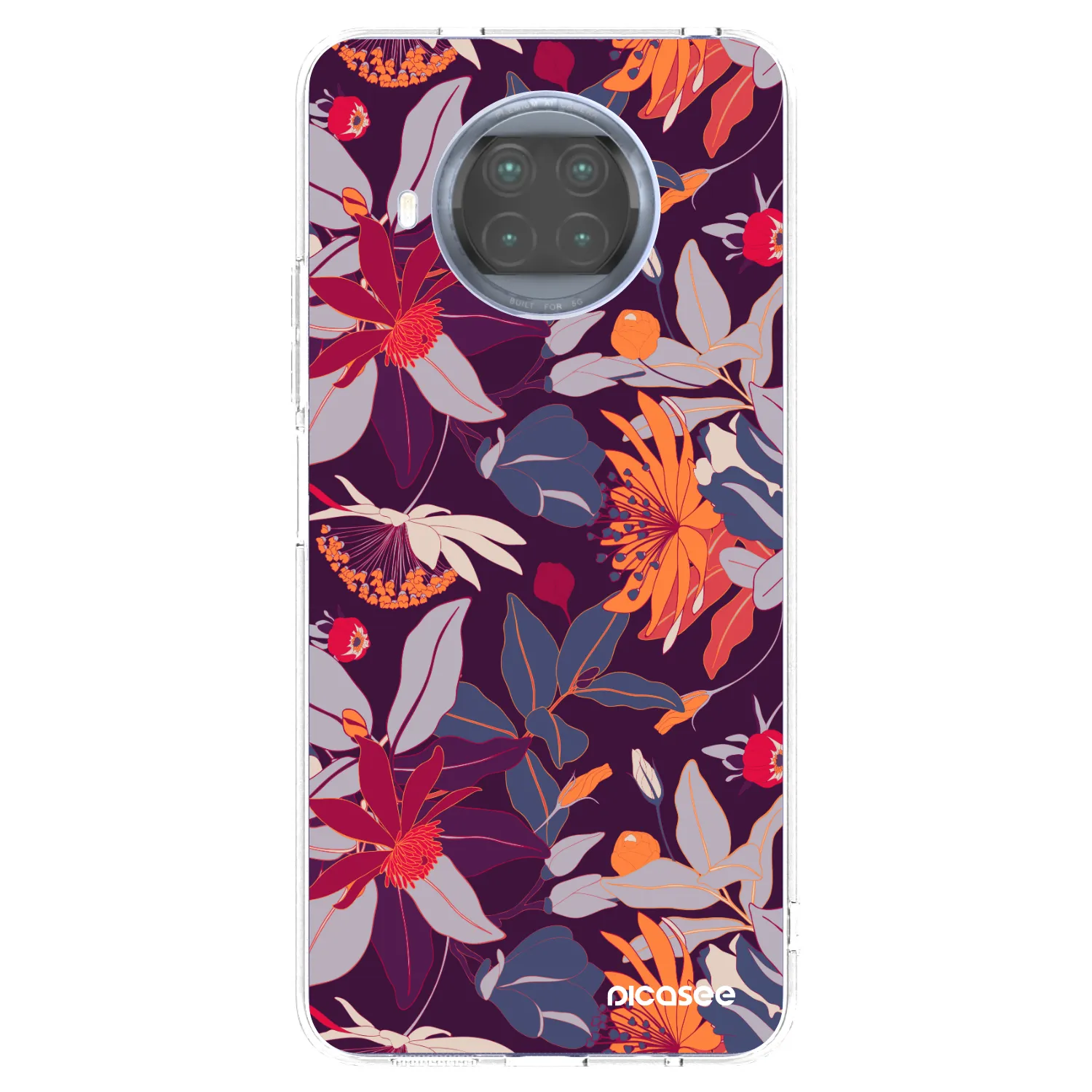 Picasee silikonski prozorni ovitek za Xiaomi Mi 10T Lite - Purple Leaf