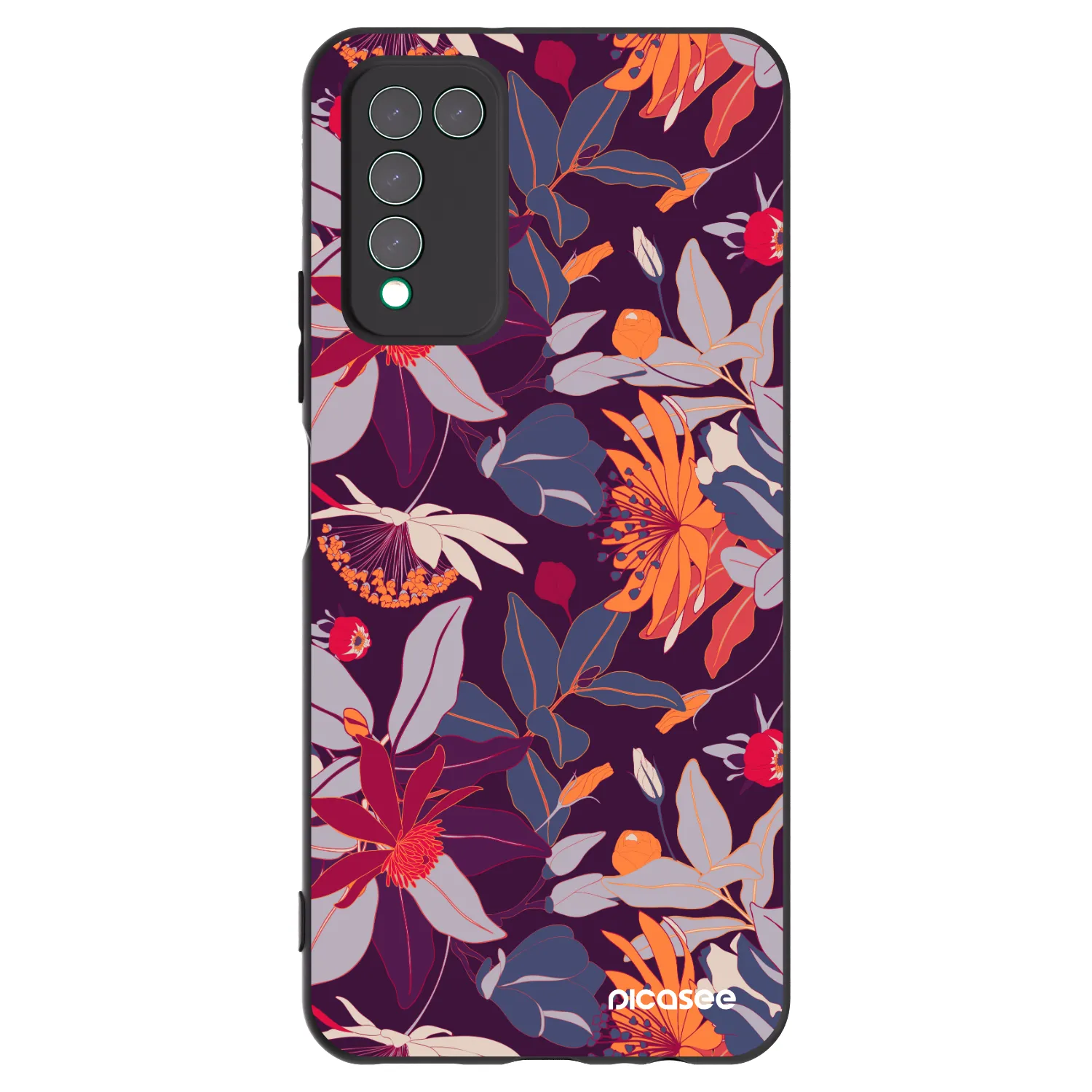 Picasee silikonski črni ovitek za Honor 10X Lite - Purple Leaf