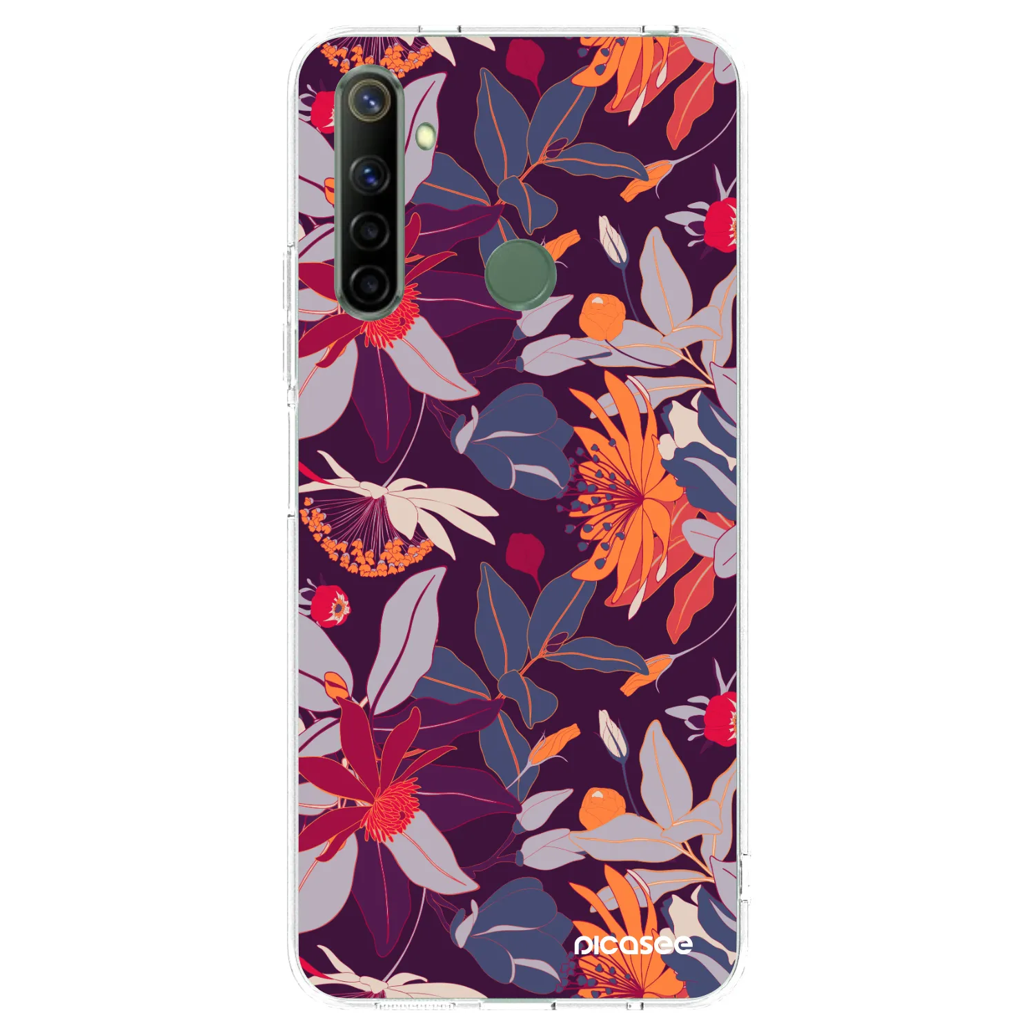 Picasee silikonski prozorni ovitek za Realme 6i - Purple Leaf
