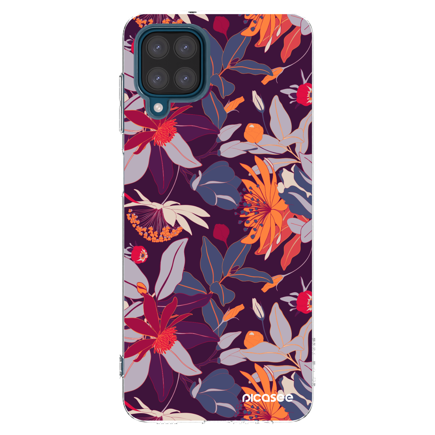 Picasee silikonski prozorni ovitek za Samsung Galaxy A12 A125F - Purple Leaf