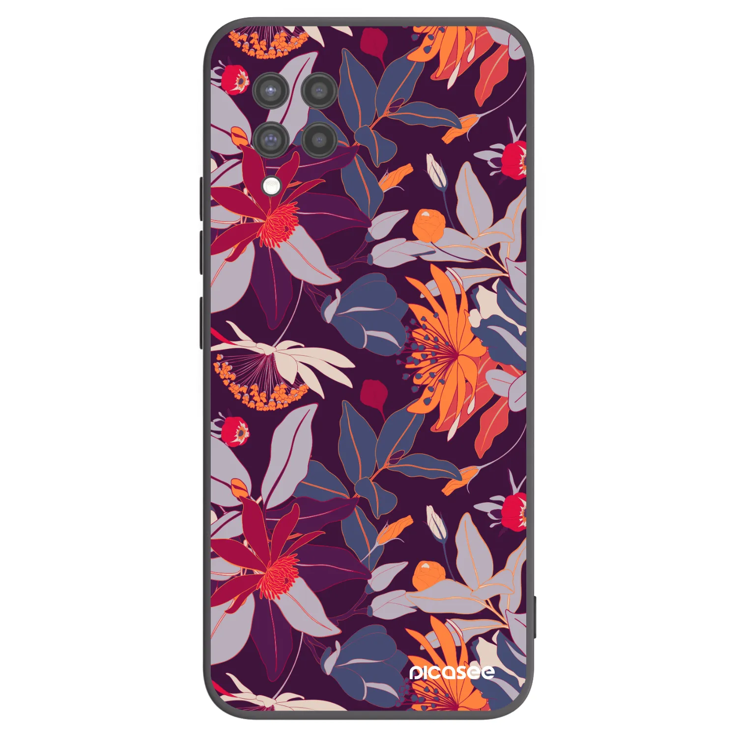 Picasee silikonski črni ovitek za Samsung Galaxy A42 A426B - Purple Leaf