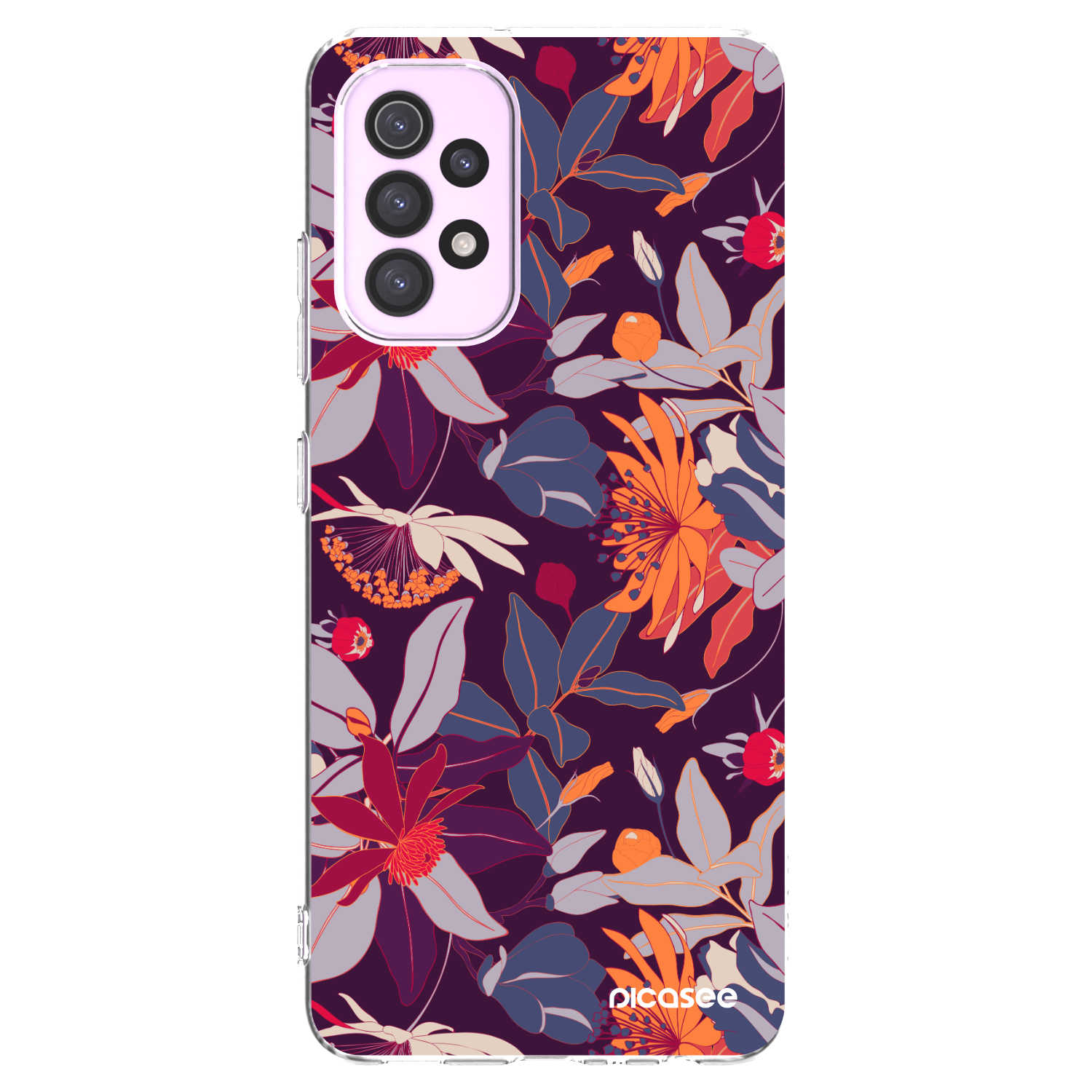 Picasee silikonski prozorni ovitek za Samsung Galaxy A32 5G A326B - Purple Leaf