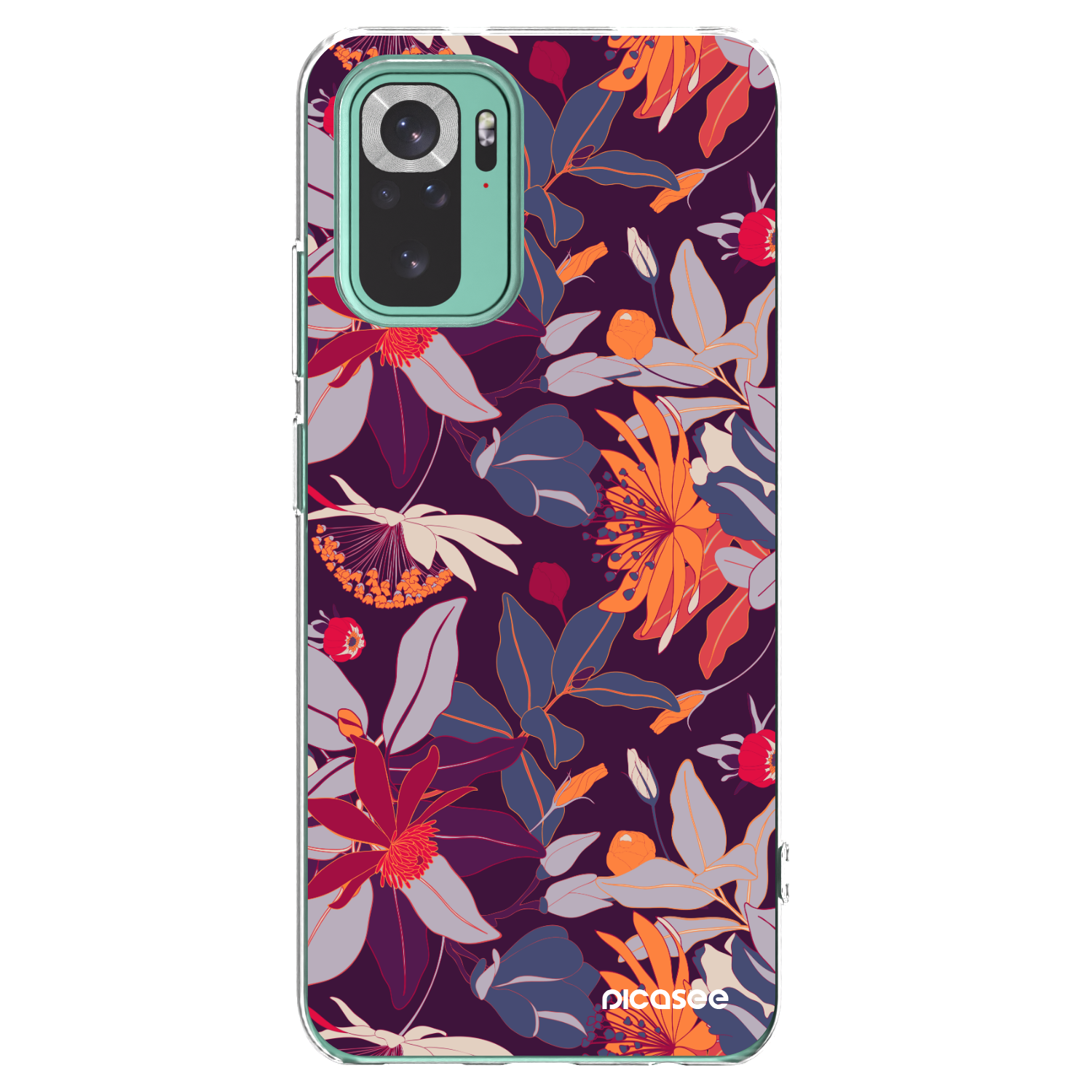 Picasee silikonski prozorni ovitek za Xiaomi Redmi Note 10 Pro - Purple Leaf