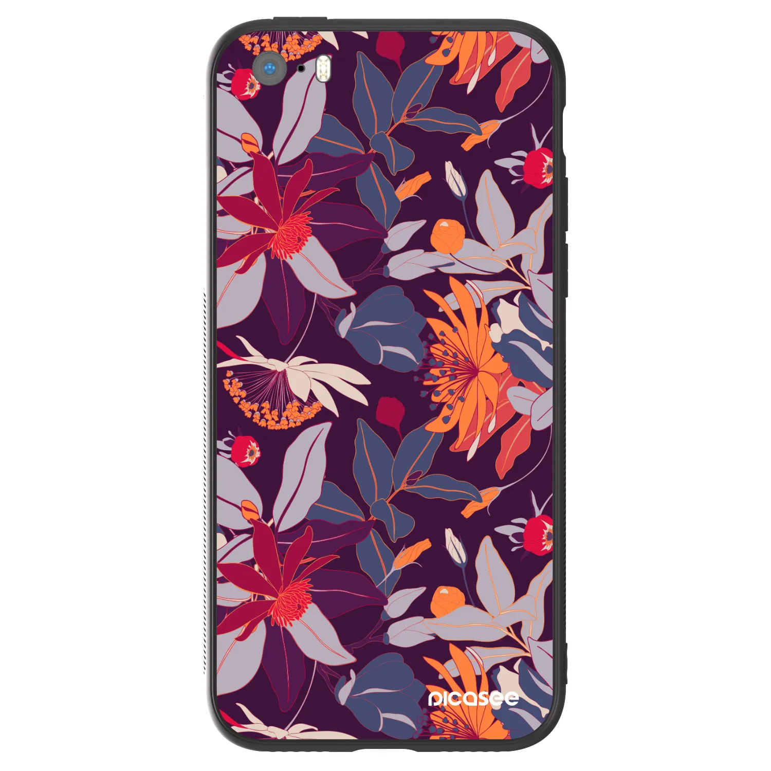 Picasee ULTIMATE CASE za Apple iPhone 5/5S/SE - Purple Leaf