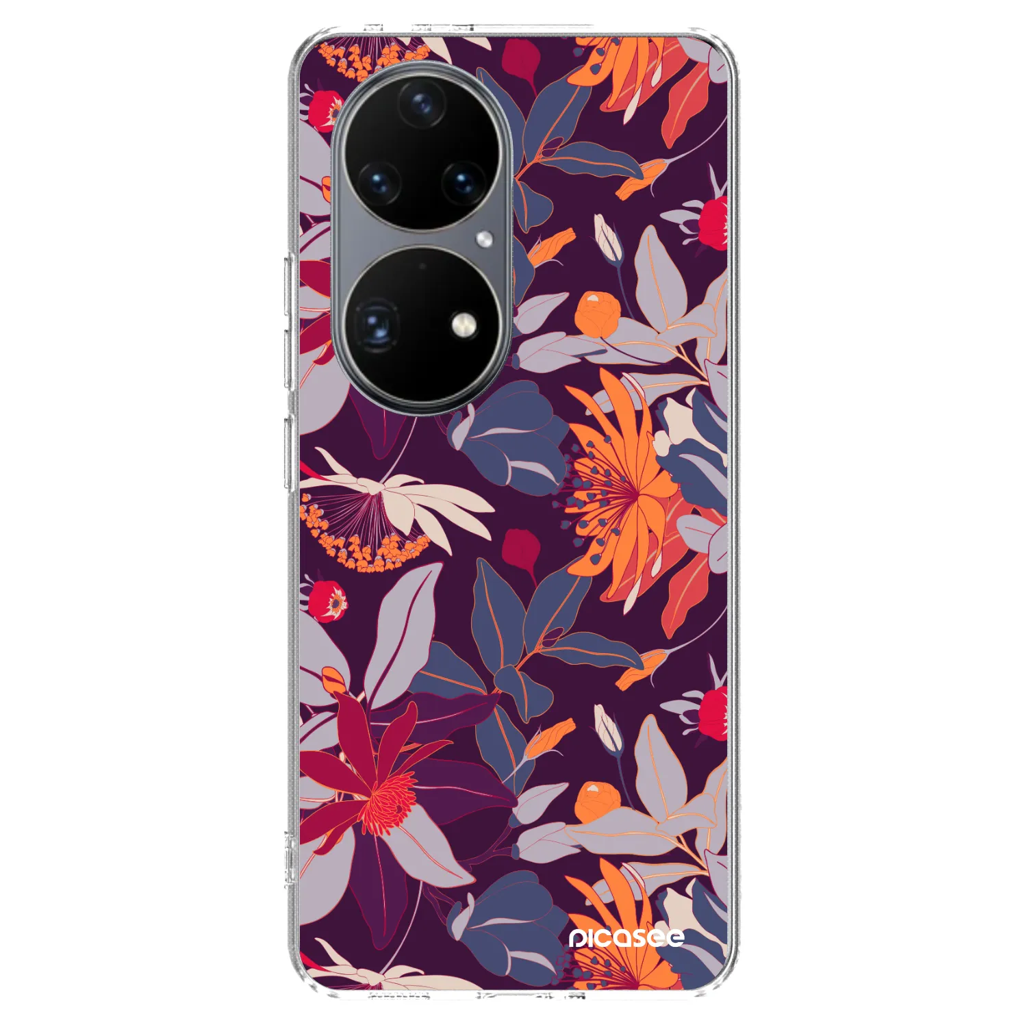 Picasee silikonski prozorni ovitek za Huawei P50 - Purple Leaf