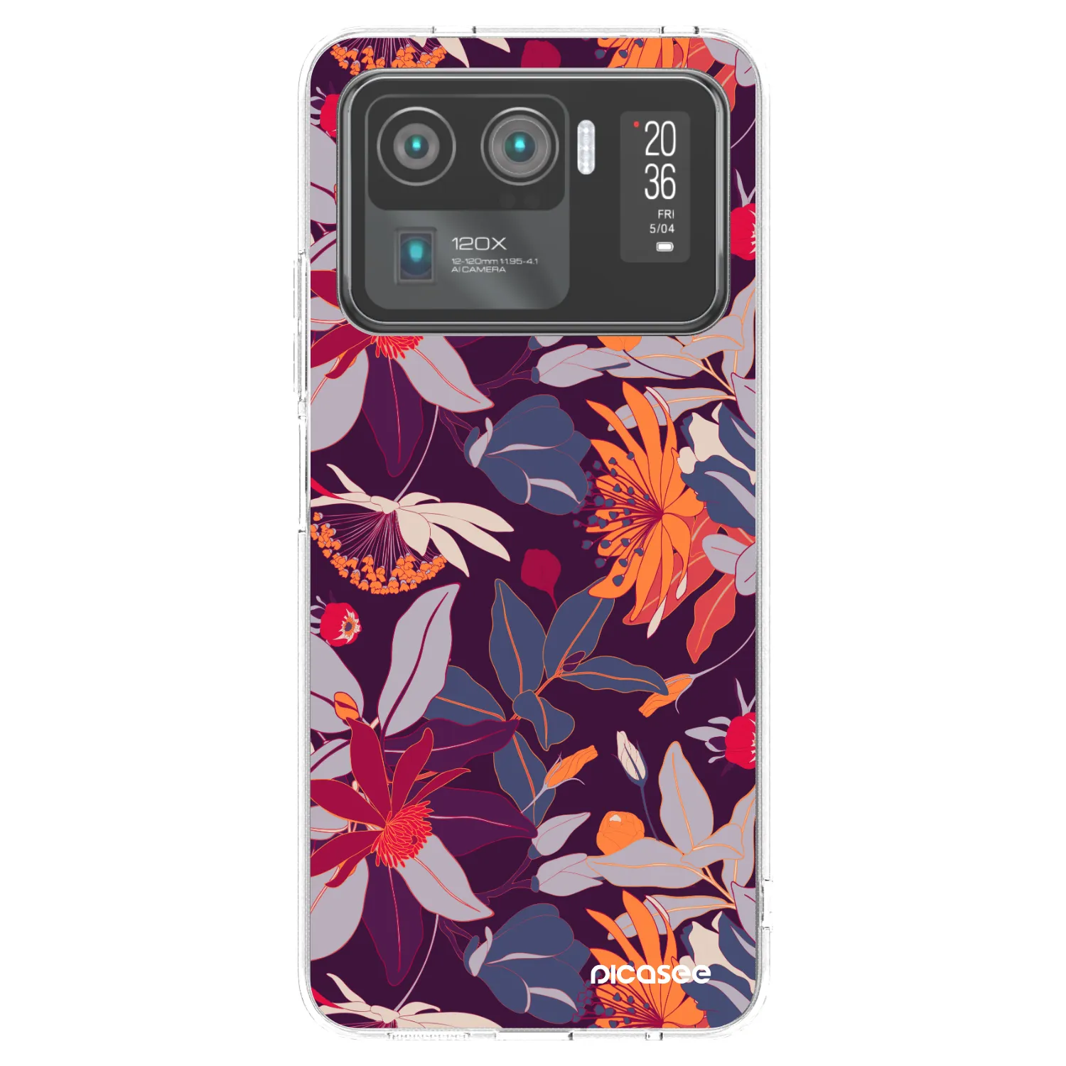 Picasee silikonski prozorni ovitek za Xiaomi Mi 11 Ultra - Purple Leaf