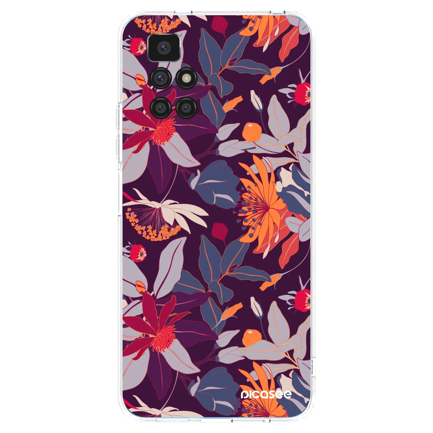 Picasee silikonski prozorni ovitek za Xiaomi Redmi 10 - Purple Leaf