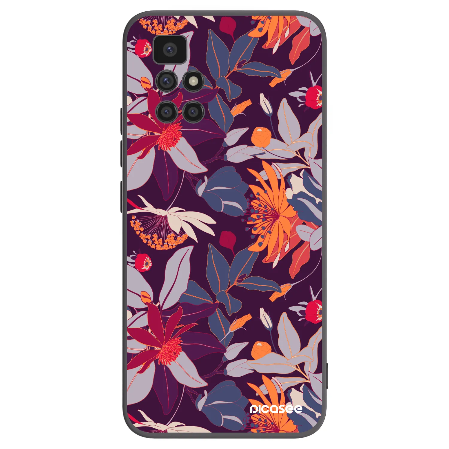 Picasee silikonski črni ovitek za Xiaomi Redmi 10 - Purple Leaf