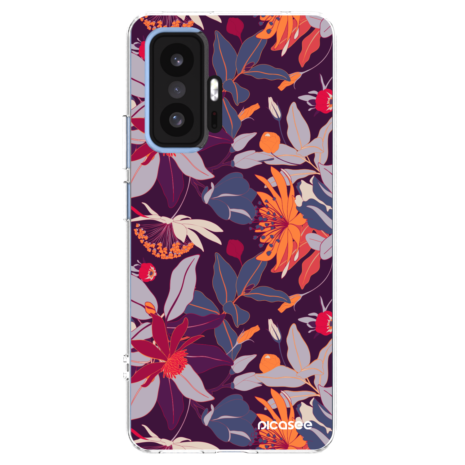 Picasee silikonski prozorni ovitek za Xiaomi 11T Pro - Purple Leaf