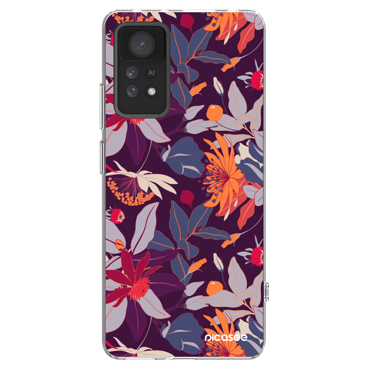 Picasee silikonski prozorni ovitek za Xiaomi Redmi Note 11 Pro - Purple Leaf