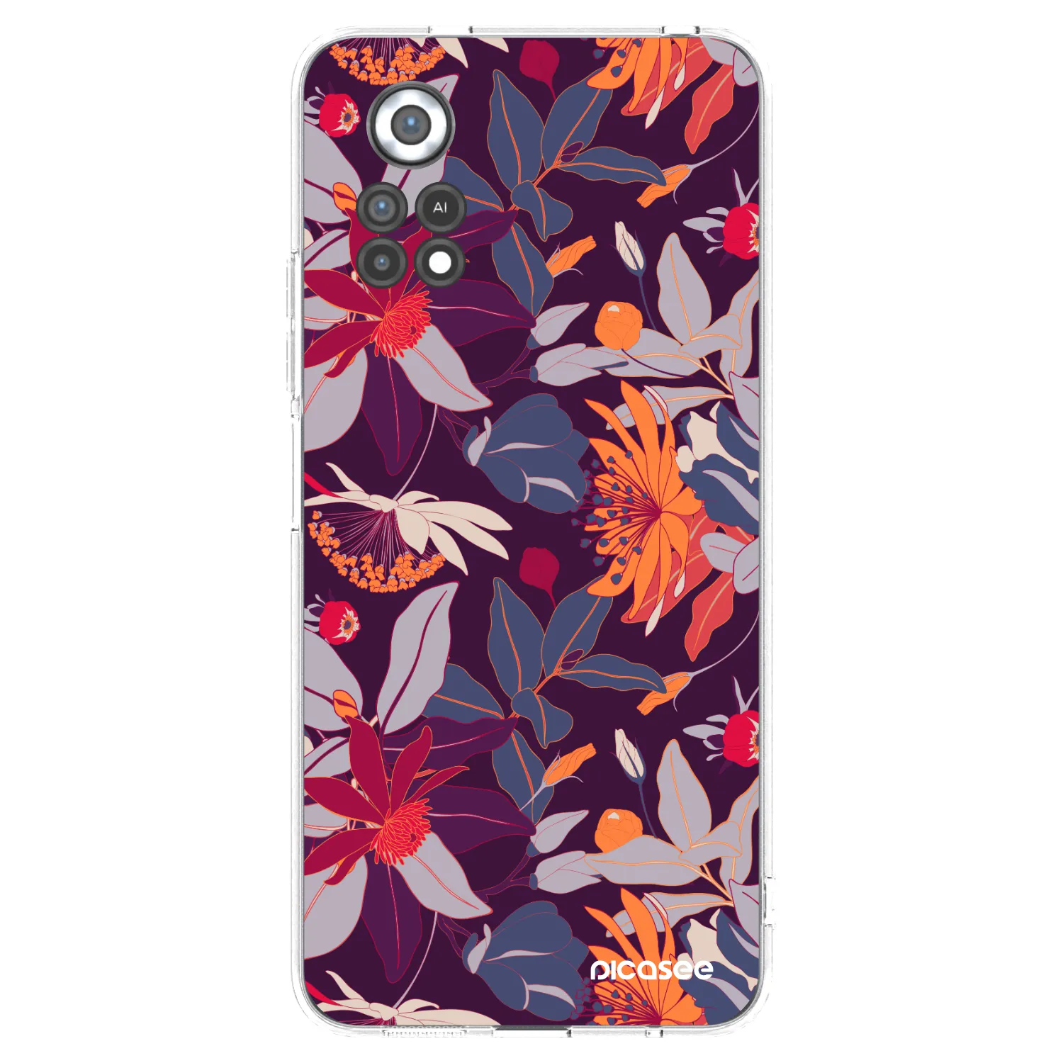 Picasee silikonski prozorni ovitek za Xiaomi Poco X4 Pro 5G - Purple Leaf