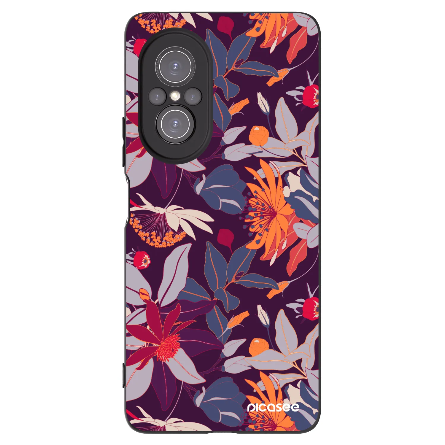 Picasee silikonski črni ovitek za Huawei Nova 9 SE - Purple Leaf