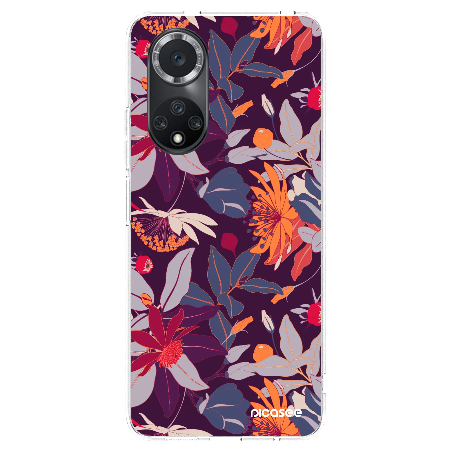 Picasee silikonski prozorni ovitek za Huawei Nova 9 SE - Purple Leaf