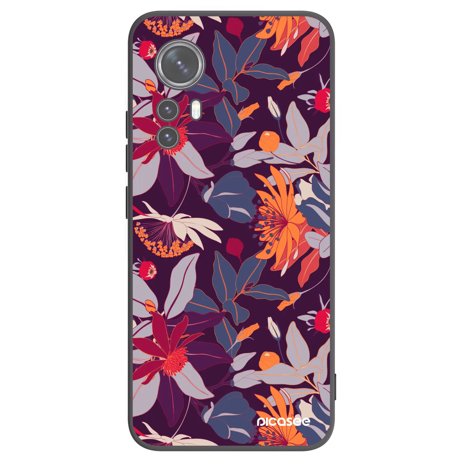 Picasee silikonski črni ovitek za Xiaomi 12 - Purple Leaf