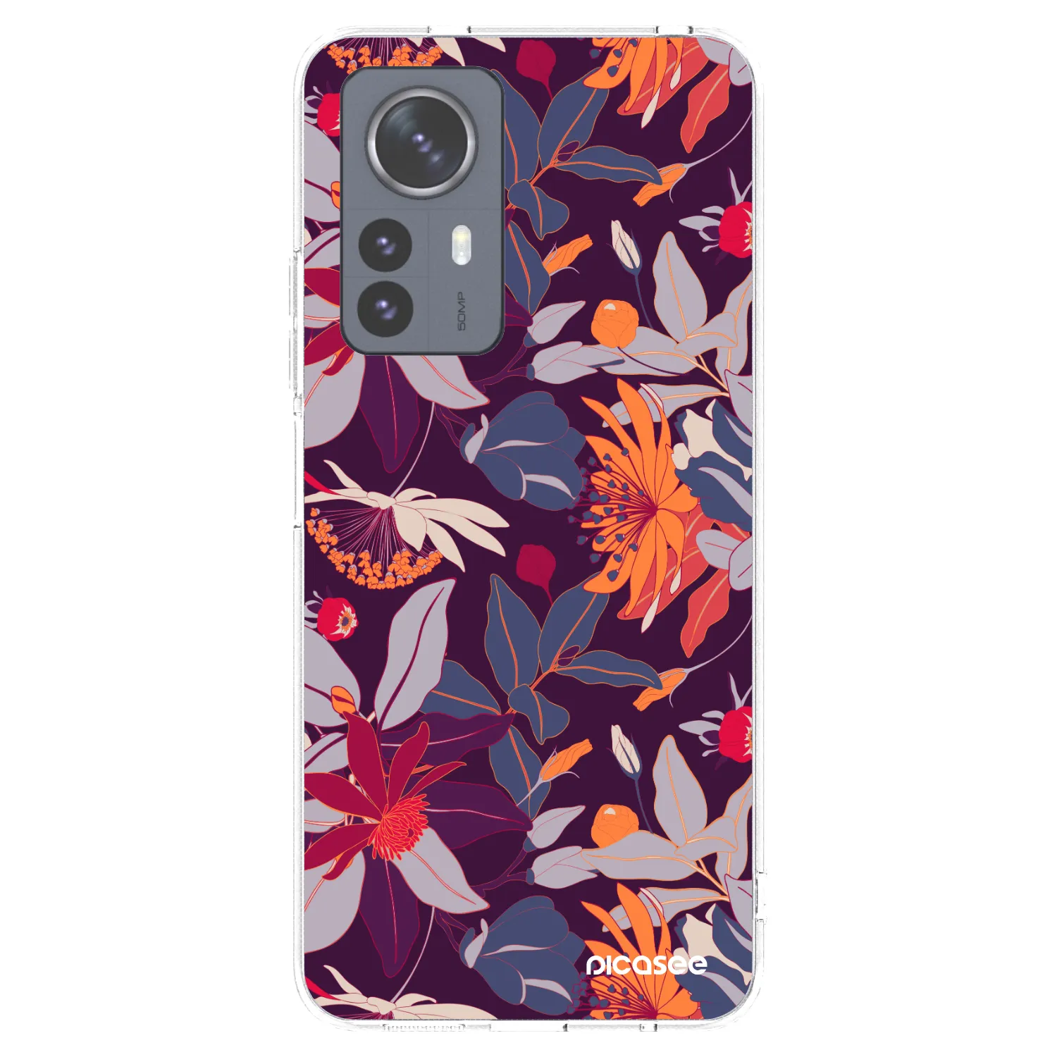 Picasee silikonski prozorni ovitek za Xiaomi 12 Pro - Purple Leaf