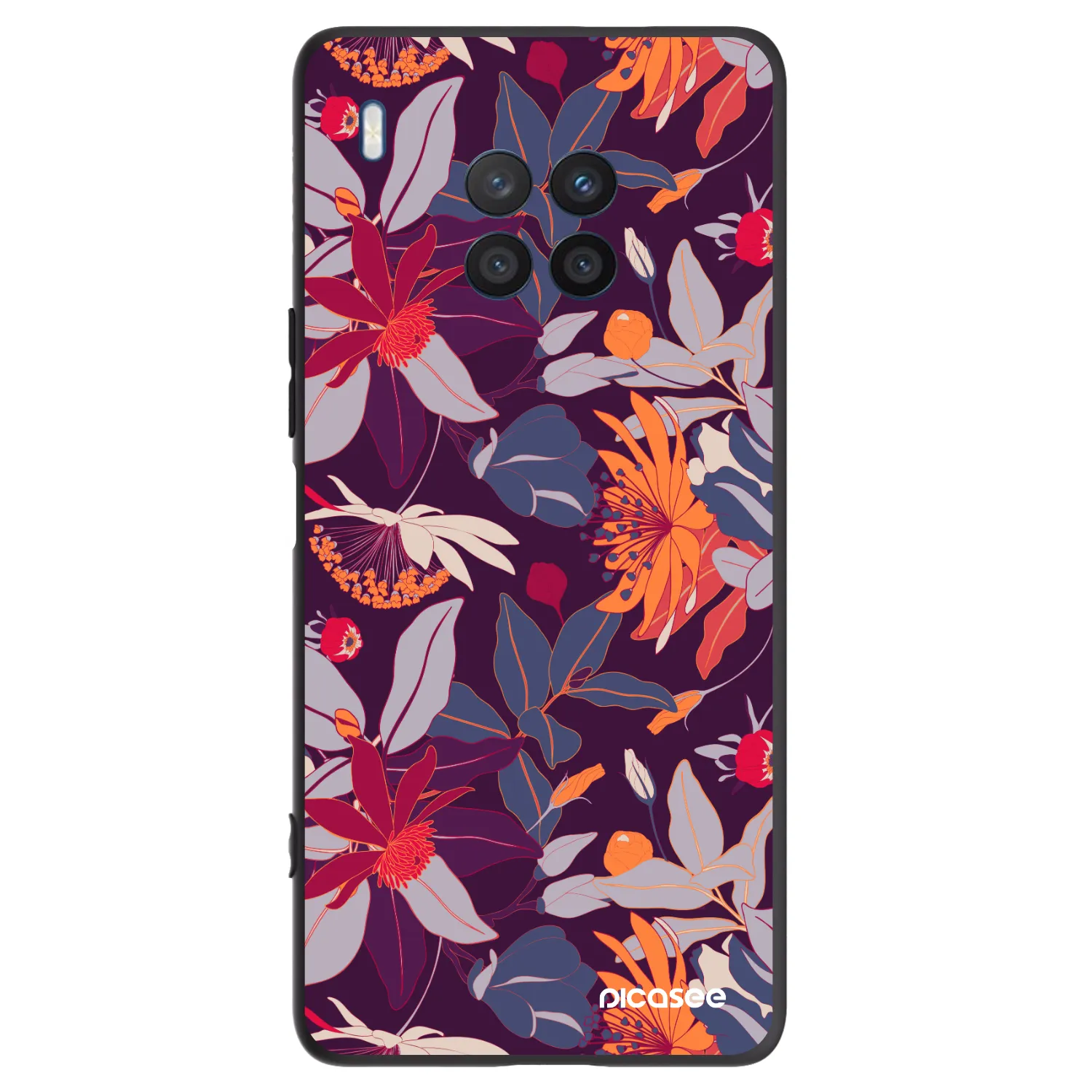 Picasee silikonski črni ovitek za Honor 50 Lite - Purple Leaf