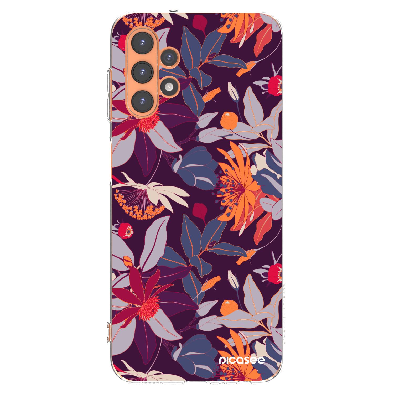 Picasee silikonski prozorni ovitek za Samsung Galaxy A13 4G A135 - Purple Leaf