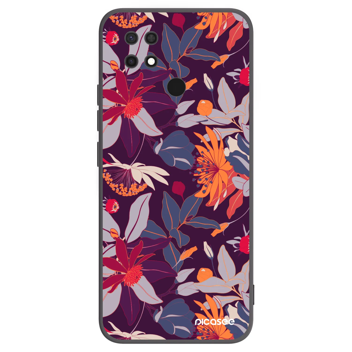 Picasee silikonski črni ovitek za Xiaomi Redmi 10C - Purple Leaf