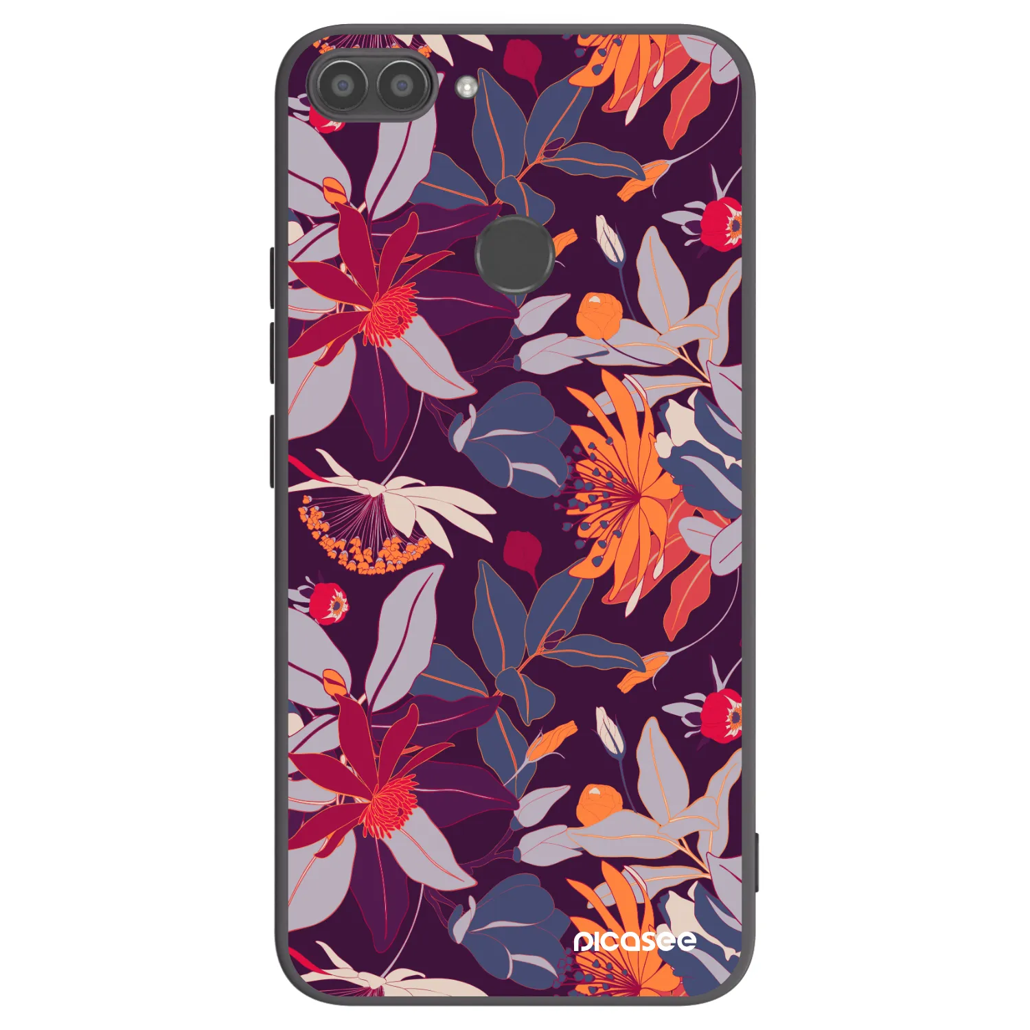 Picasee silikonski črni ovitek za Huawei P Smart - Purple Leaf