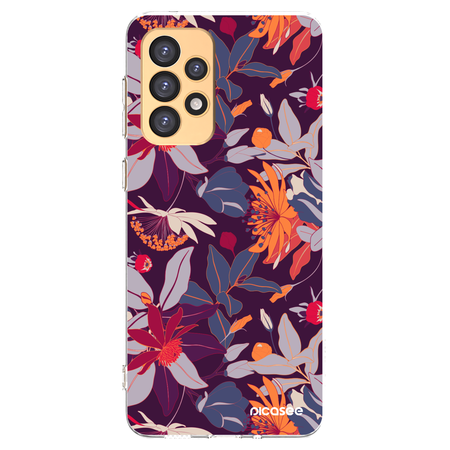 Picasee silikonski prozorni ovitek za Samsung Galaxy A33 5G A336 - Purple Leaf