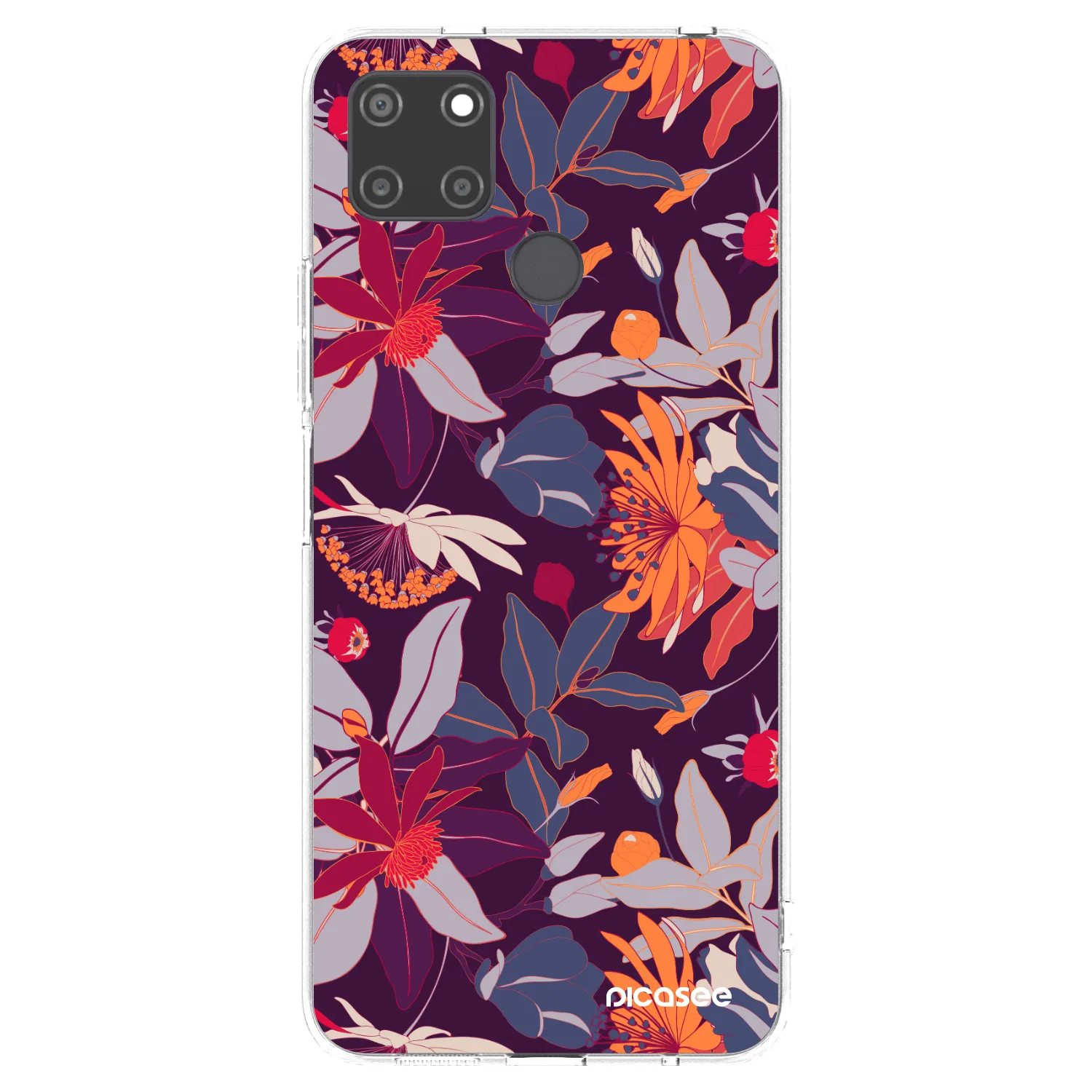 Picasee silikonski prozorni ovitek za Realme C21Y - Purple Leaf