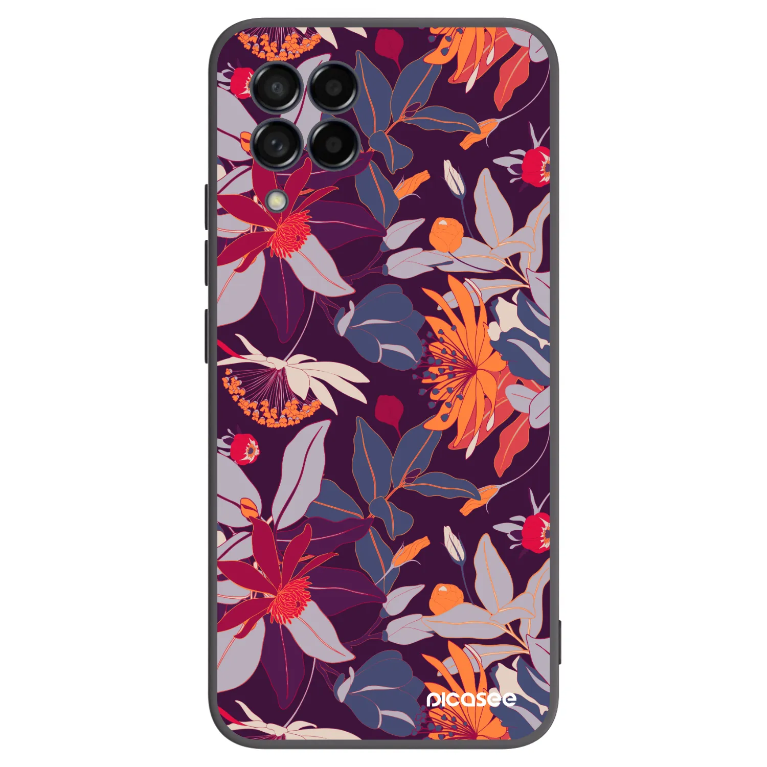 Picasee silikonski črni ovitek za Samsung Galaxy M53 5G - Purple Leaf