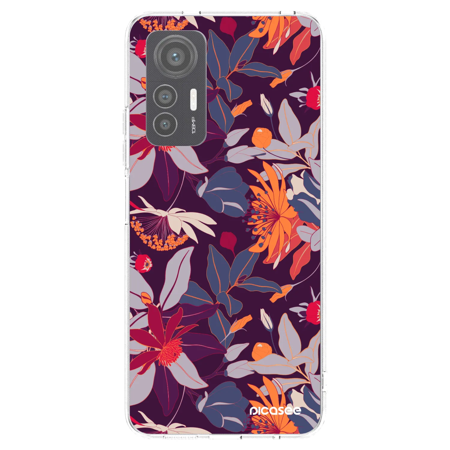 Picasee silikonski prozorni ovitek za Xiaomi 12 Lite - Purple Leaf