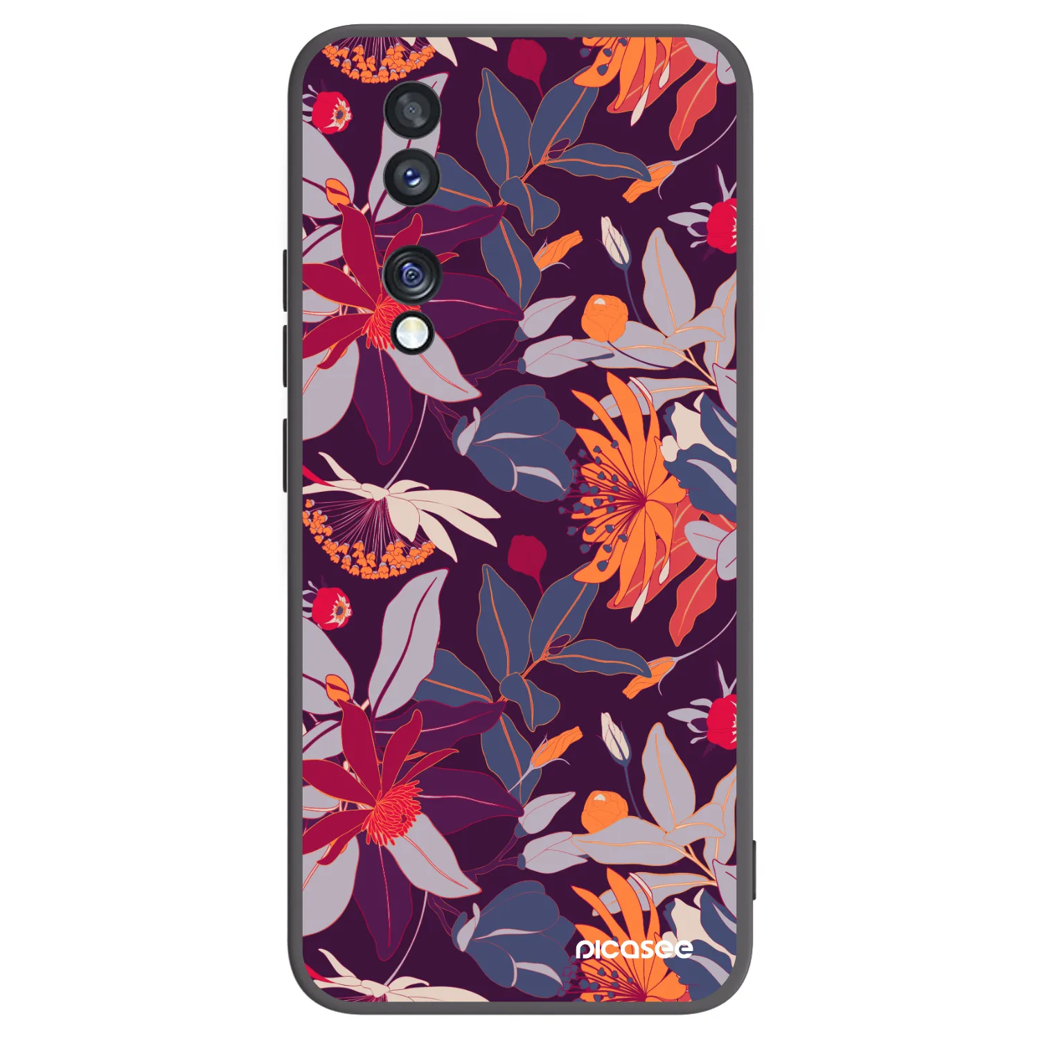 Picasee silikonski črni ovitek za Honor 70 - Purple Leaf