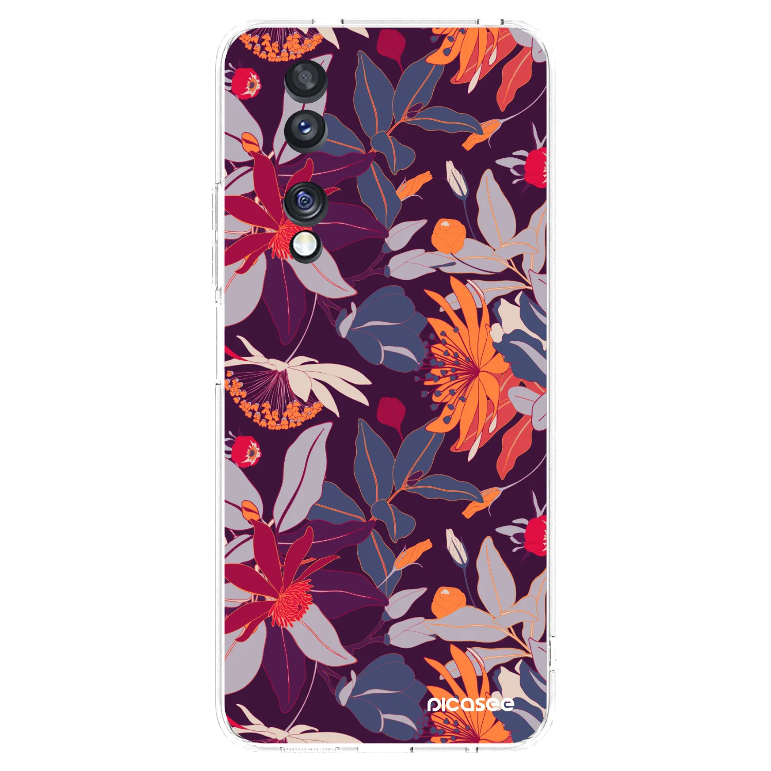 Picasee silikonski prozorni ovitek za Honor 70 - Purple Leaf