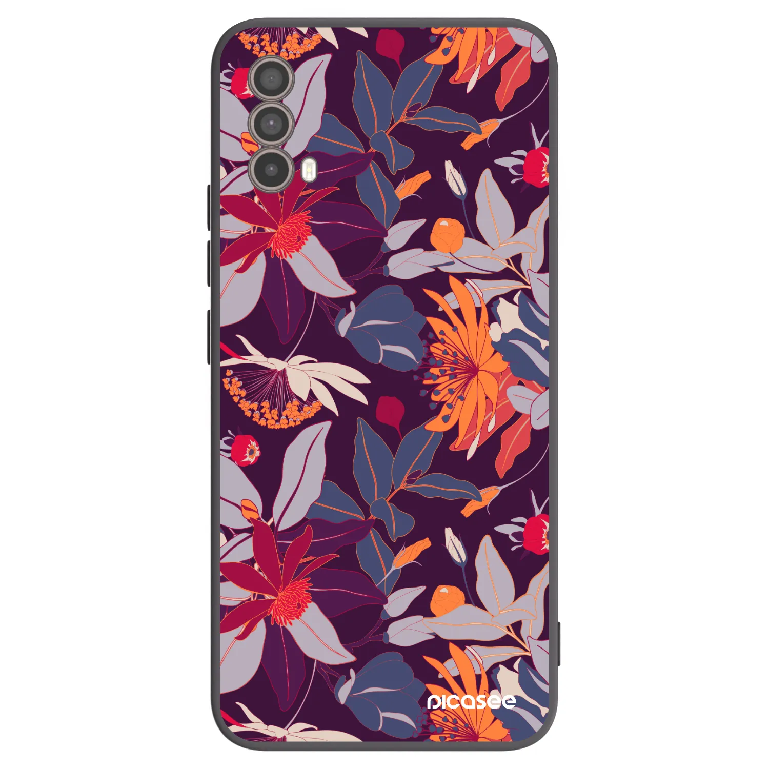 Picasee silikonski črni ovitek za Motorola Moto E40 - Purple Leaf