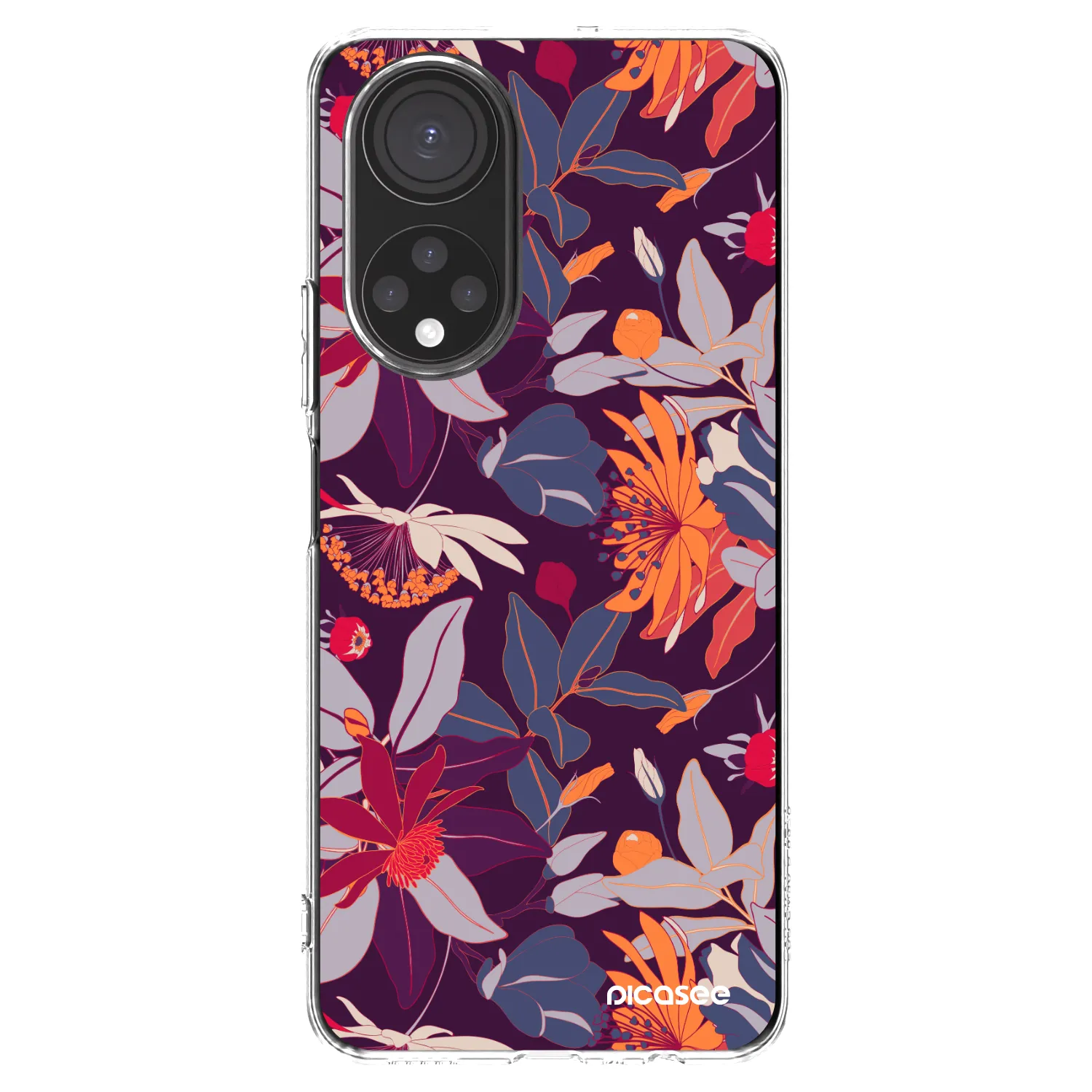 Picasee silikonski prozorni ovitek za Honor X7 - Purple Leaf