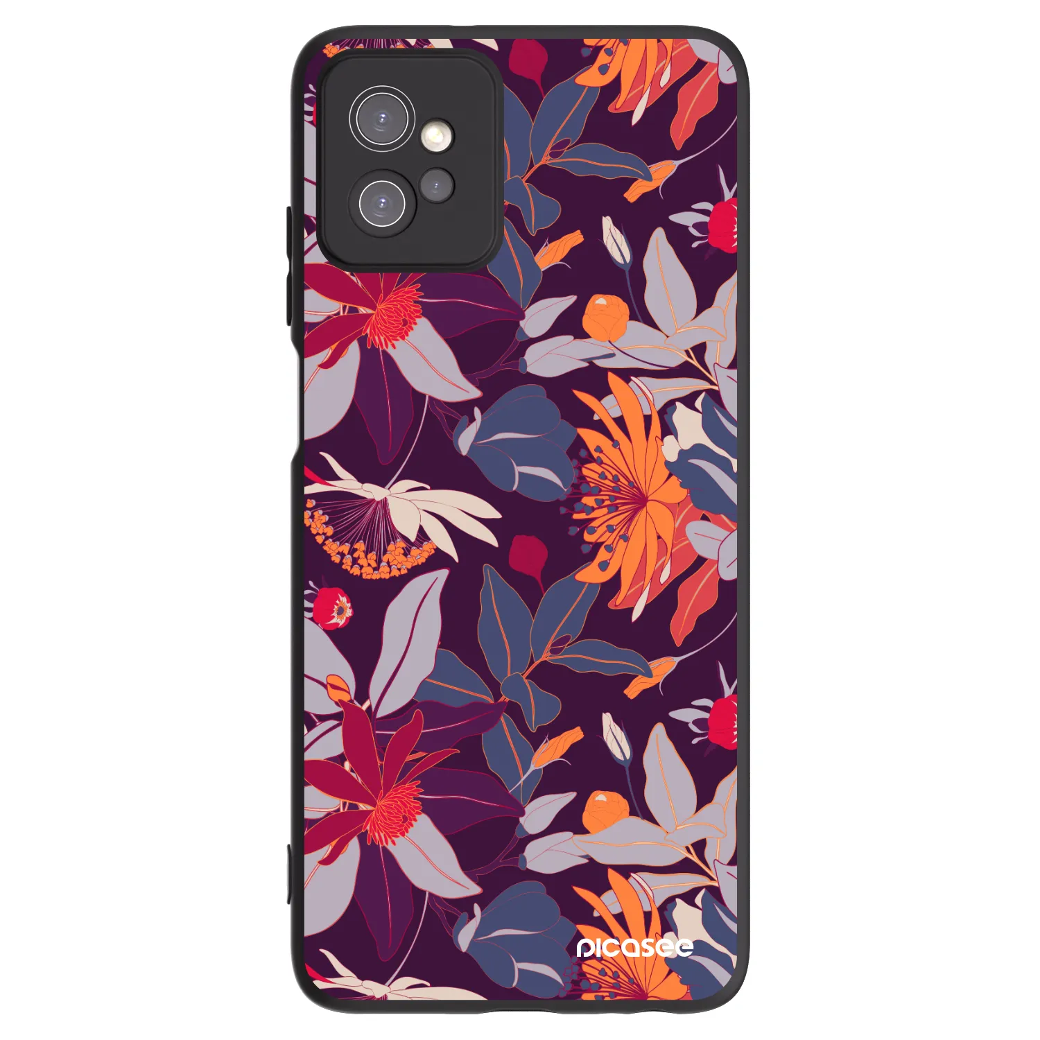 Picasee silikonski črni ovitek za Motorola Moto G32 - Purple Leaf