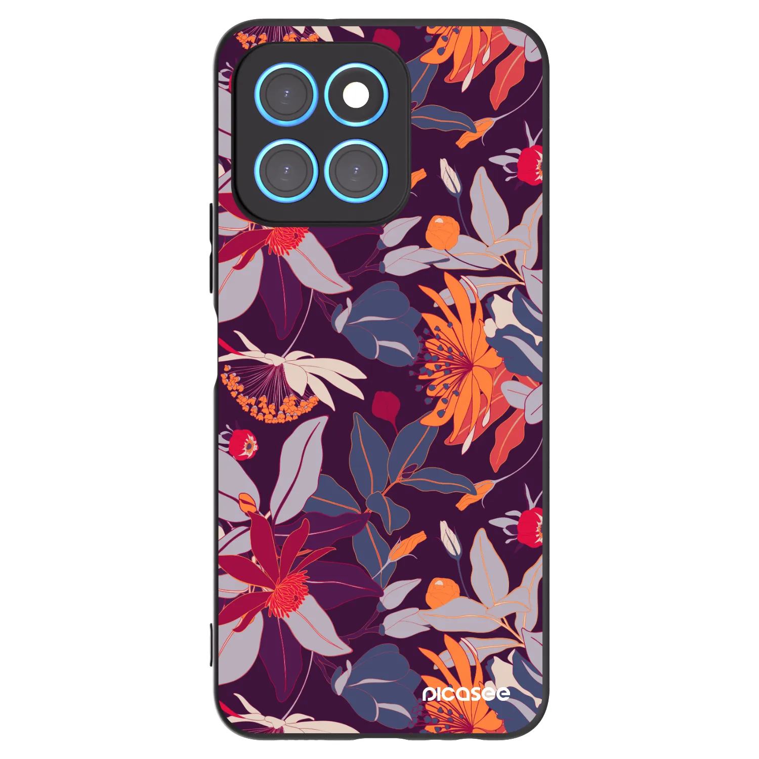 Picasee silikonski črni ovitek za Honor X8 5G - Purple Leaf