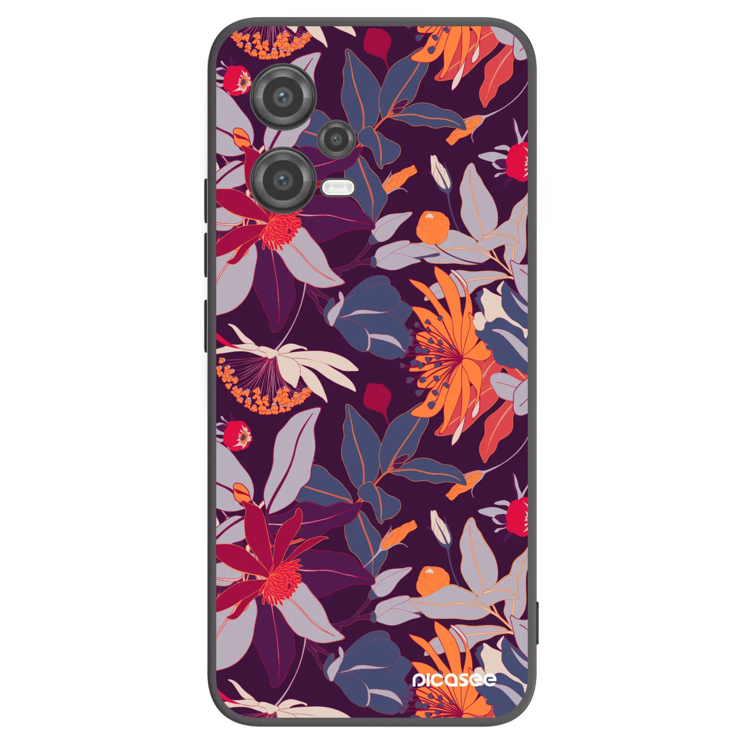 Picasee silikonski črni ovitek za Xiaomi Poco X5 - Purple Leaf