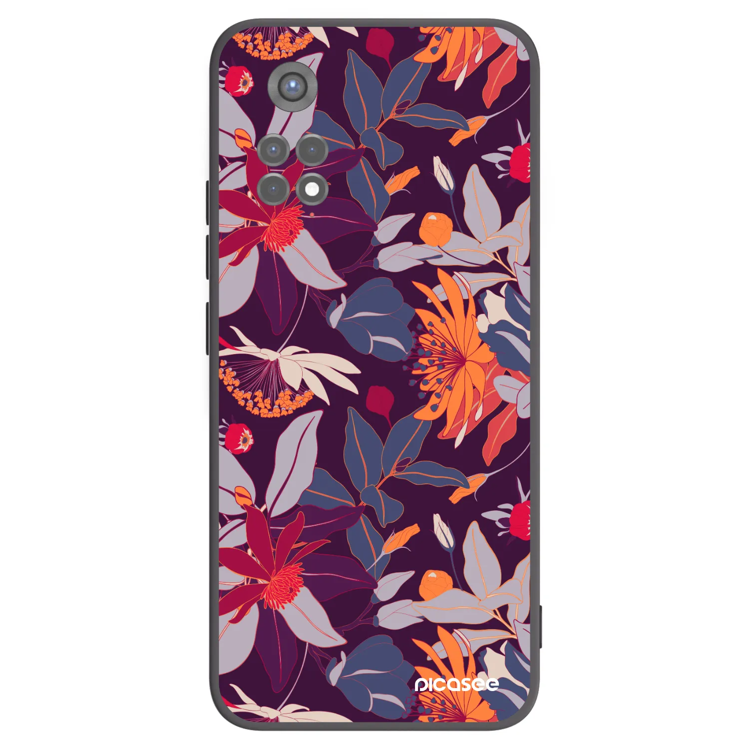 Picasee silikonski črni ovitek za Xiaomi Redmi Note 11S 5G - Purple Leaf